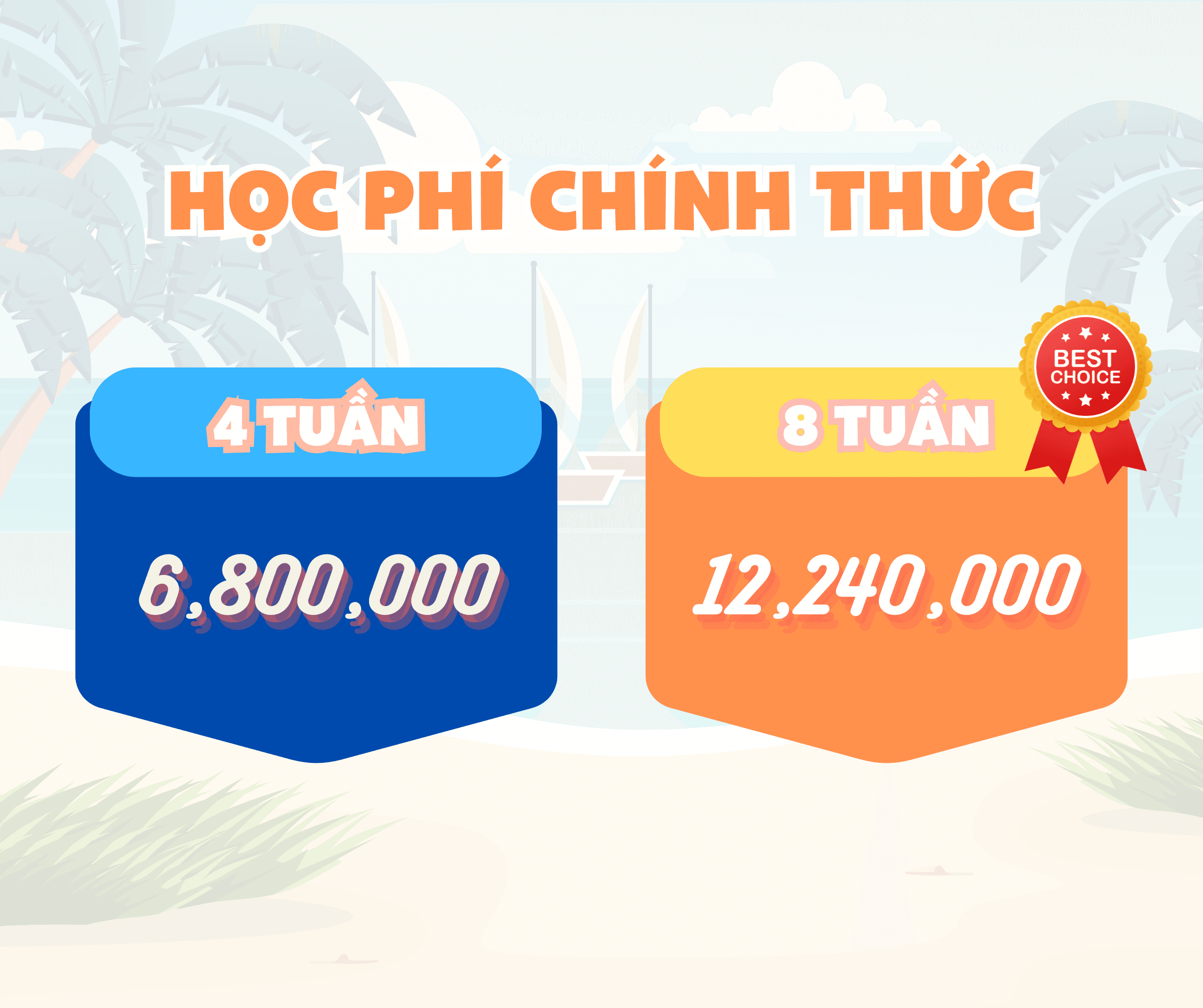 Khóa 4 tuần: 6.800.000 vnđ